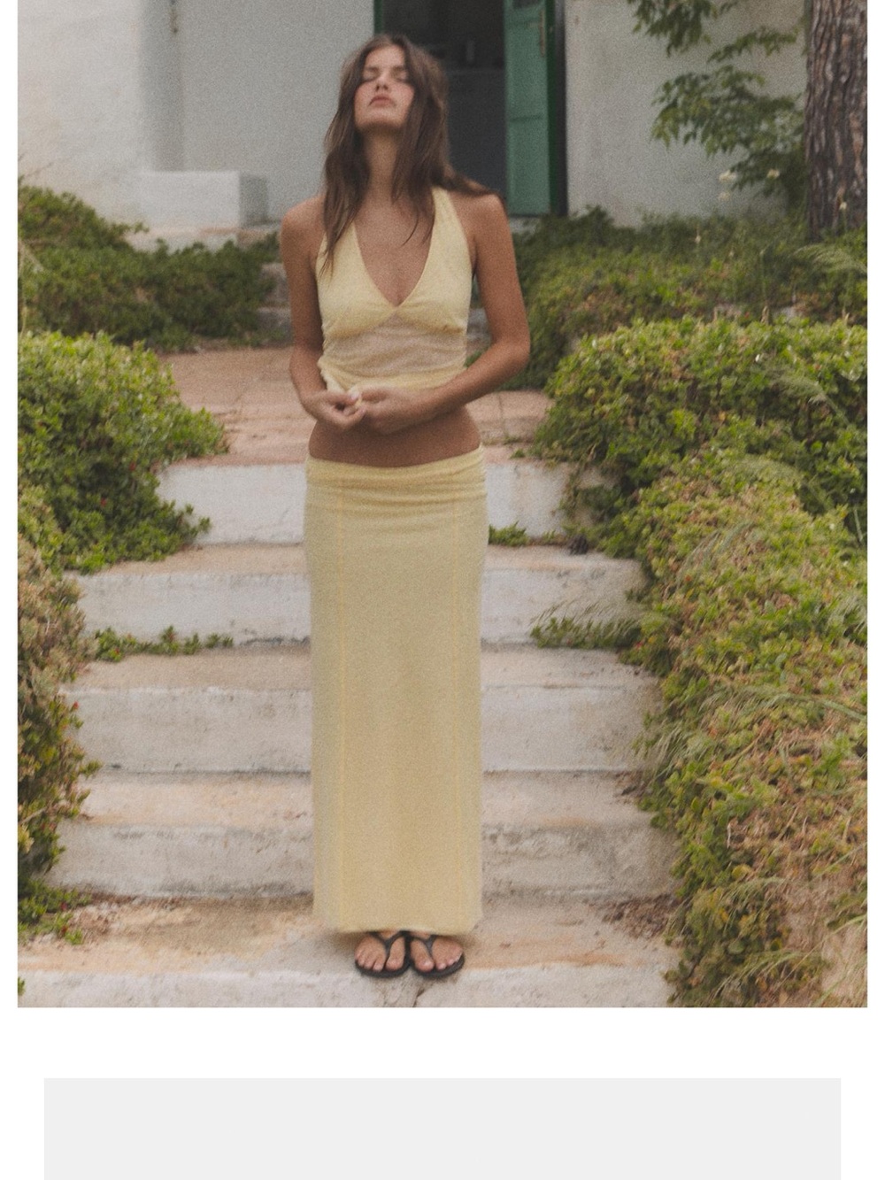 Zara Pale Yellow Maxi Skirt - Sleek Summer Silhouette Size Medium